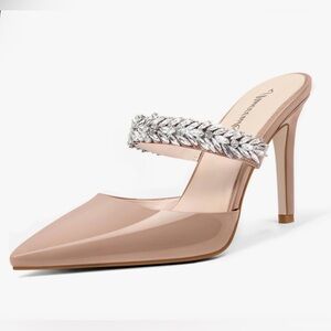 NWT MUCCCUTE Women's High heels, Pointed Closed Toe Stiletto Rhinestone